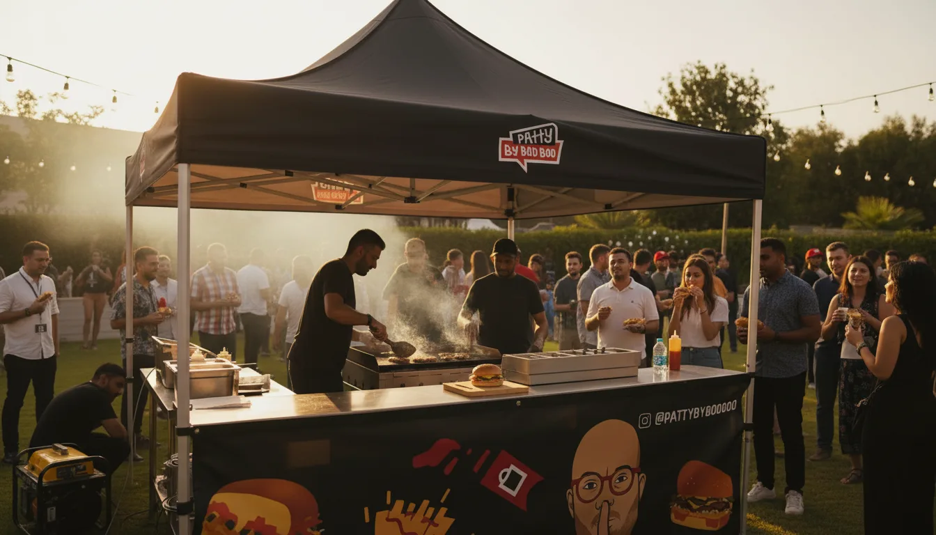 The Patty by Bodbod catering tent at an event